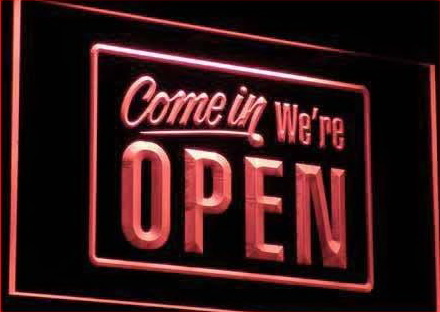 We're OPEN Shop Cafe Bar Display Neon Light Sign